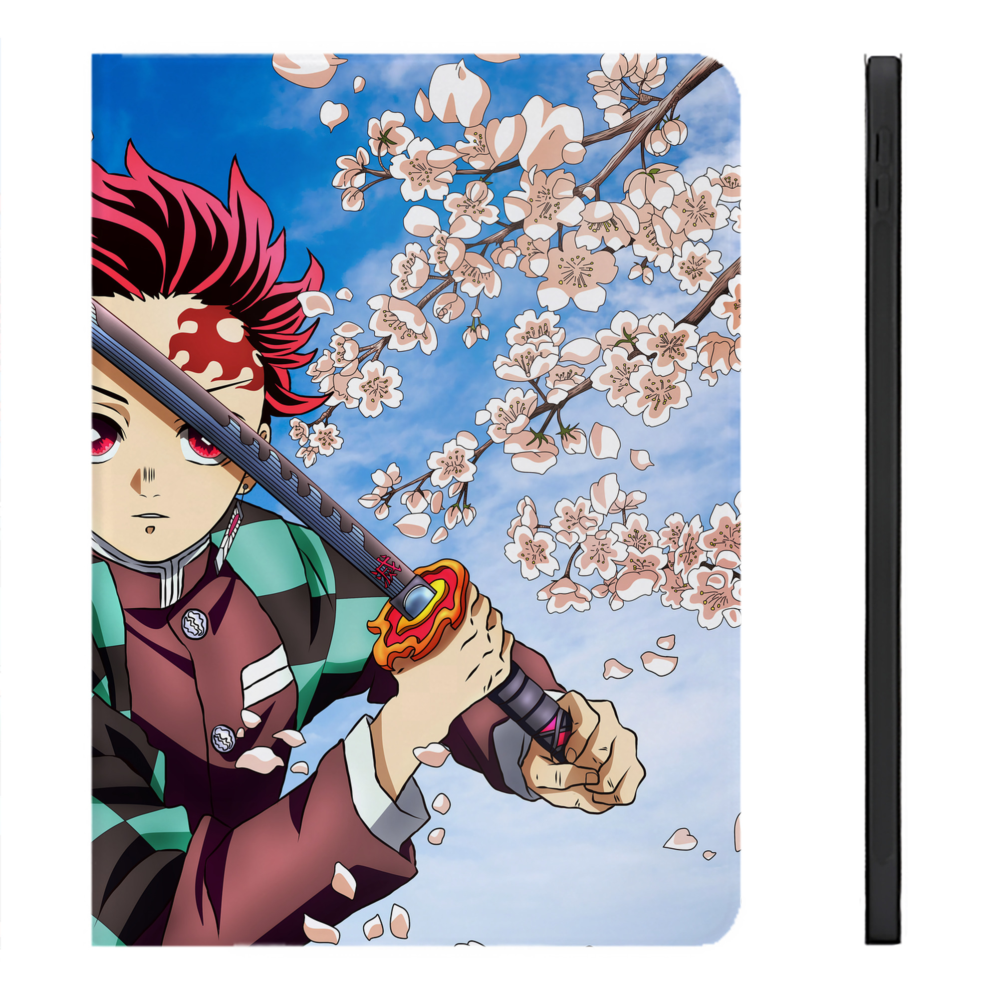 （画像用） 鬼滅の刃（きめつのやいば）竈門 炭治郎／かまど たんじろう Kamado Tanjirou IPadケース ペンホルダー付き ブックスタイルデザイン